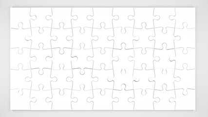 3D illustration. Puzzle pieces  isolated on white background. 3D Rendering