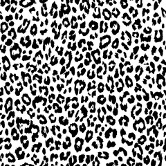 Vector seamless pattern. Leopard black and white skin texture