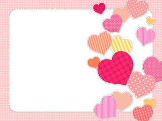 ハートのイラストのフレーム素材