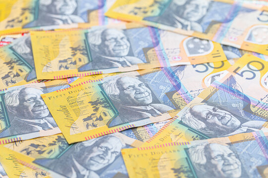 Australian banknotes,Australian Money - Australia currency background.
