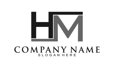 Letter H and M logo design