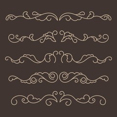 Ornamental fancy divider set. - Vector.