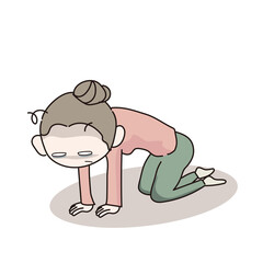 Fototapeta premium ひざまづくガックリした中年女性