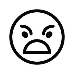 angry face emoticon smiley vector