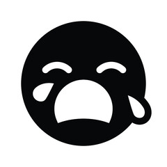 Fototapeta premium crying aloud emoticon smiley vector