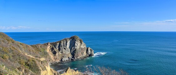 晩秋の金屏風のパノラマ情景＠室蘭、北海道