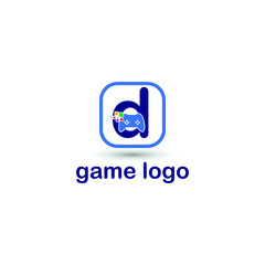 d initial letter with game console icon and pixel for gaming logo concept. game startup application