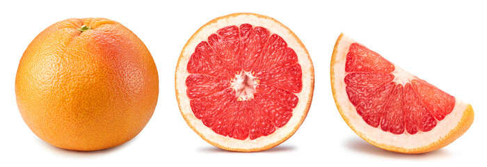 Grapefruit with clipping path isolated on a white background