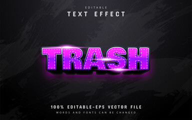 Trash text, purple gradient text effect