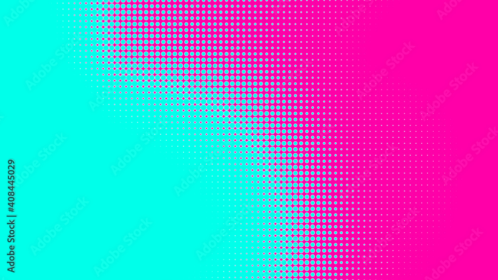 Poster dots halftone green pink color pattern gradient texture with technology digital background. dots pop