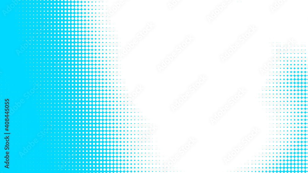 Poster dots halftone white blue color pattern gradient texture with technology digital background. dots pop