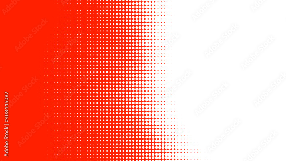 Poster dots halftone red white color pattern gradient texture with technology digital background. dots pop 