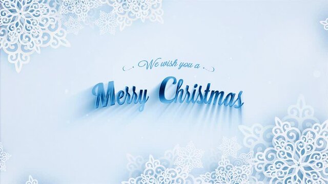 Cold winter Merry Christmas And Happy New Year animation text label