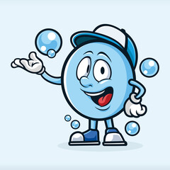 Water Bubbles Mascot Characters Cartoon