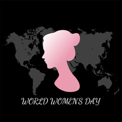 International women's day poster. Woman sign. Simple design template. Happy Mother's Day. Vector illustration of Eps 10