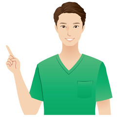 紹介する男性医師　医療