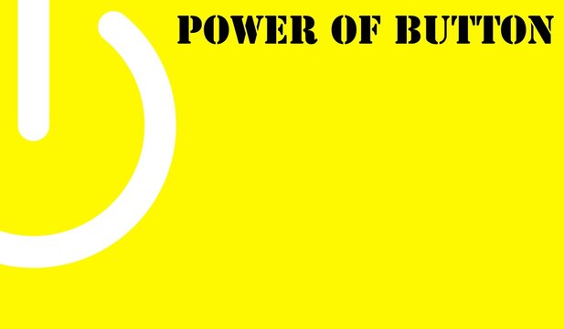 An illustration of  power button on yellow background. For background purpose.