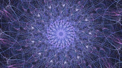 Endless looping abstract spiritual circle mandala - fractal representation of sacred space and geometry lines.