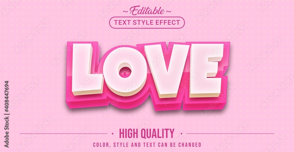 Wall mural editable text style effect - love text style theme. - Wall murals