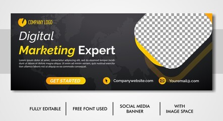Digital business marketing promotion timeline facebook and social media cover template, Business promotion and corporate social media cover template - obrazy, fototapety, plakaty