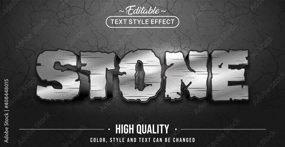 Poster Editable text style effect - Stone text style theme.