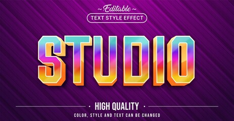 Editable text style effect - Studio text style theme.