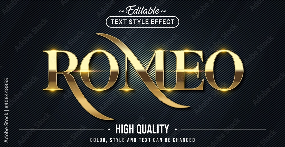Poster Editable text style effect - Romeo text style theme.