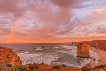 Beautiful sunrise over the Twelve  Apostles .Port Campbell National Park. Great Ocean Road ,...