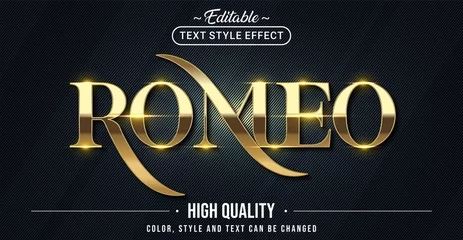 Fotobehang Editable text style effect - Romeo text style theme. © Rtn_Studio