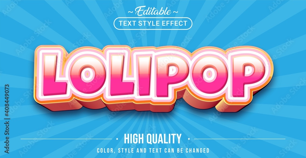 Poster Editable text style effect - Lolipop text style theme.
