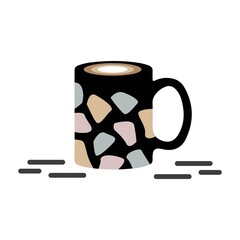 Vector of coffee mug design in flat style. Can be use for icon or symbol