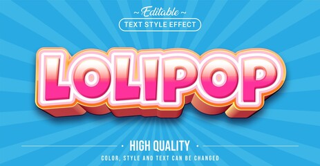 Editable text style effect - Lolipop text style theme.