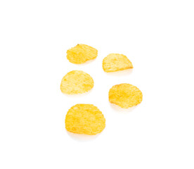 Potato chips isolated on white background