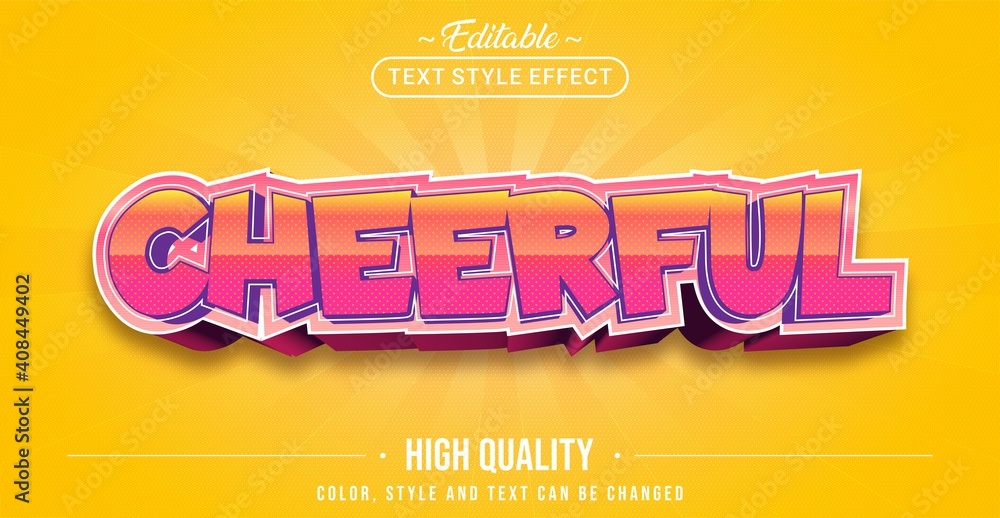 Poster Editable text style effect - Cheerful text style theme.