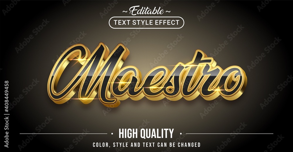 Poster Editable text style effect - Maestro text style theme.
