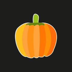 Vector of pumpkin design in flat style. Can be use for icon or symbol