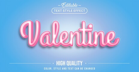 Editable text style effect - Valentine text style theme.