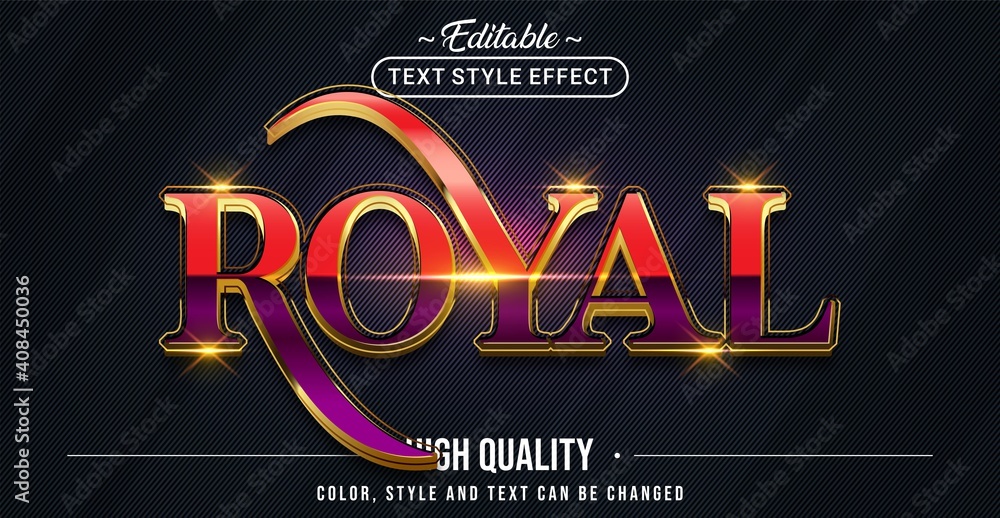 Poster Editable text style effect - Royal text style theme.