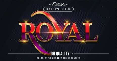 Editable text style effect - Royal text style theme.