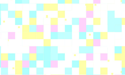 Abstract square pixel mosaic colorful background geometric seamless pattern in pastel colors. 8 bit