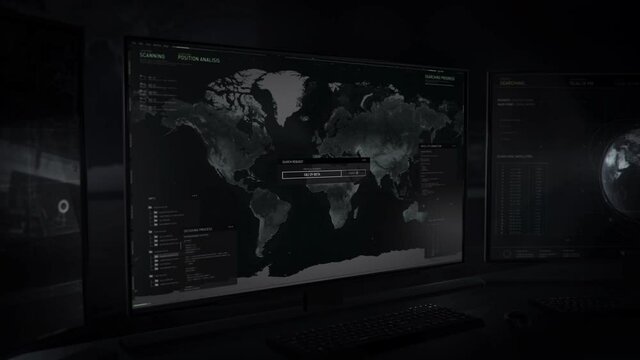Secret intelligence service program. Login, identification. Data decoding. Alfa-protocol initialization. Scanning the world map and pinpointing the location. The culprit tracked down in Detroit, USA.