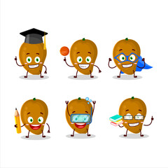 School student of zapote cartoon character with various expressions