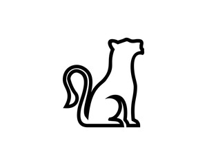 line lioness silhouette vector logo