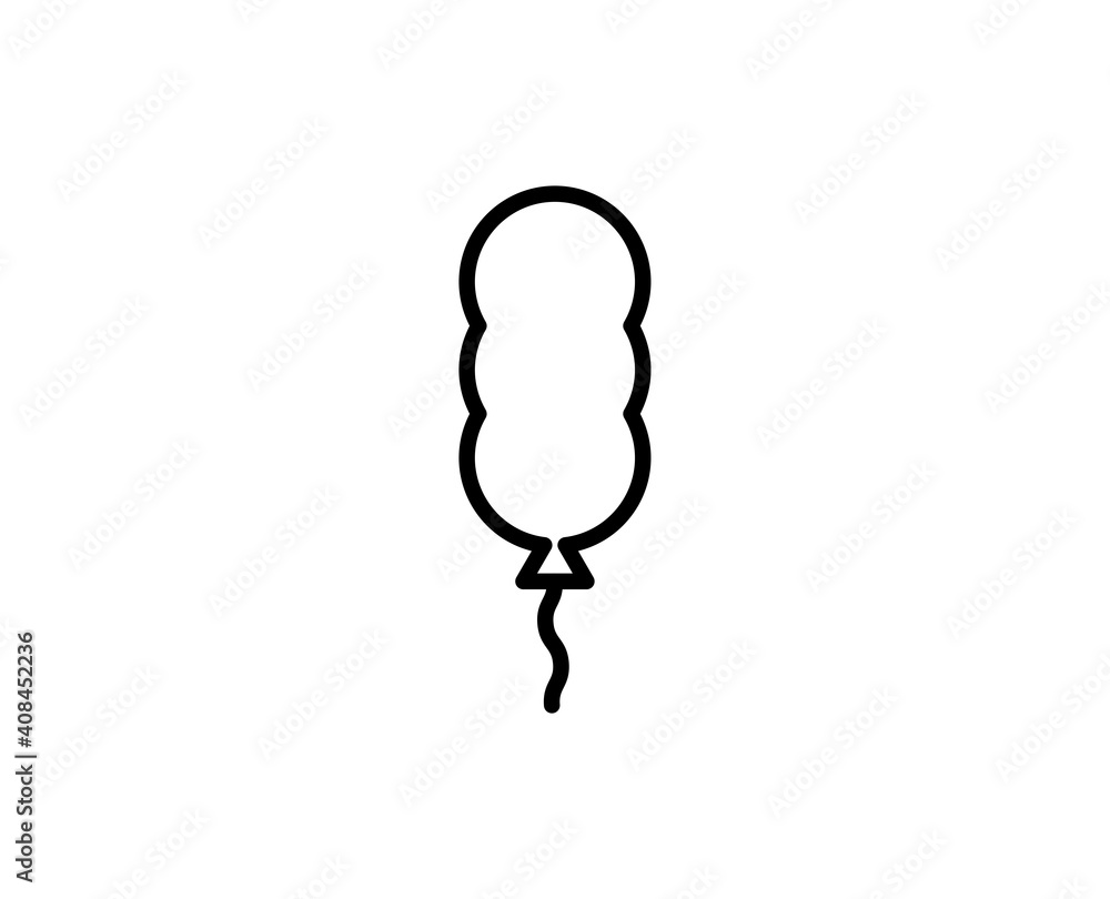 Poster balloon flat icon. single high quality outline symbol for web design or mobile app. balloon thin lin