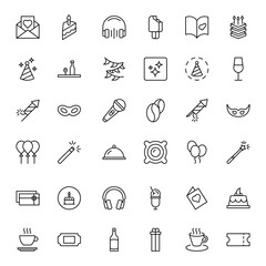 Holidays line icon set. Collection of vector symbol in trendy flat style on white background. Holidays sings for design.