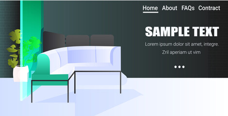 modern cabinet interior creative coworking center no people open space office room with furniture horizontal vector illustration