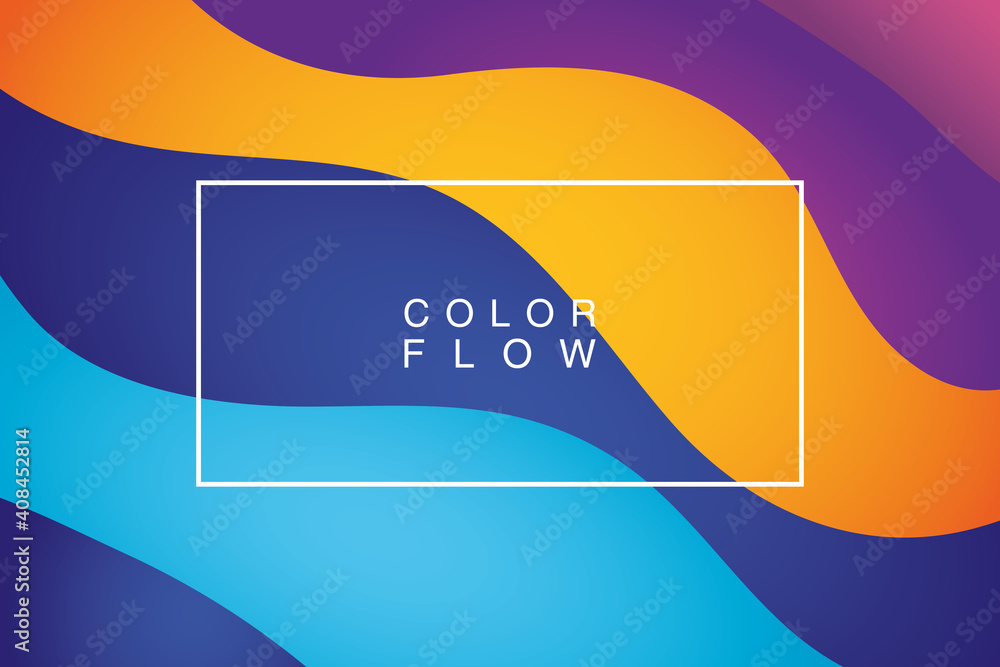 Aufkleber vivid color flow with rectangle frame background