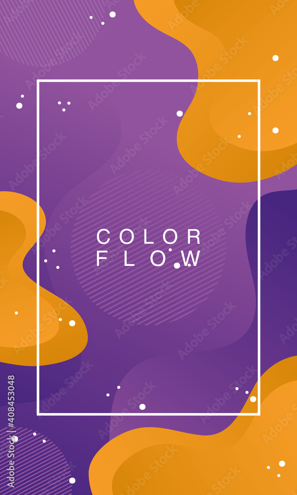 Poster color flow with rectangle frame background