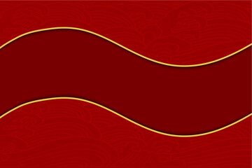 Traditional Chinese Greeting Card Template, Sea Wave Texture