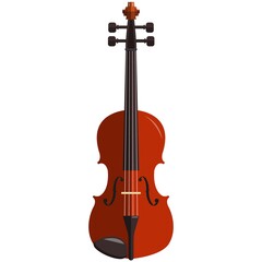 Fototapeta na wymiar Violin, music icon, flat vector isolated illustration. String musical instrument.
